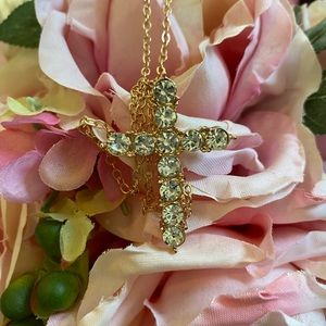 Two tone cross holy religious necklace